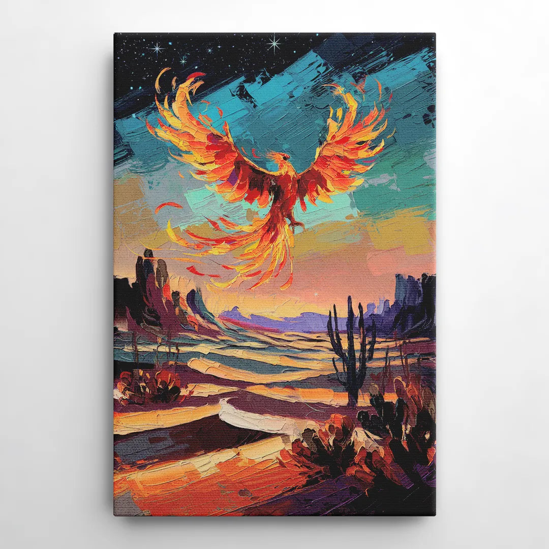 Phoenix Rising Desert Colors - Canvas Wall Art