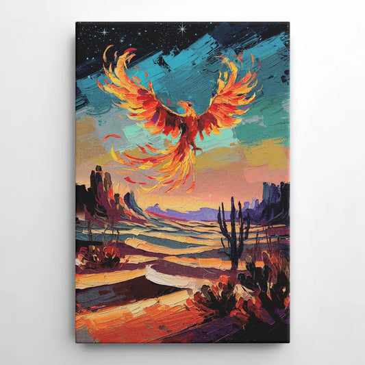 Phoenix Rising Desert Colors - Canvas Wall Art