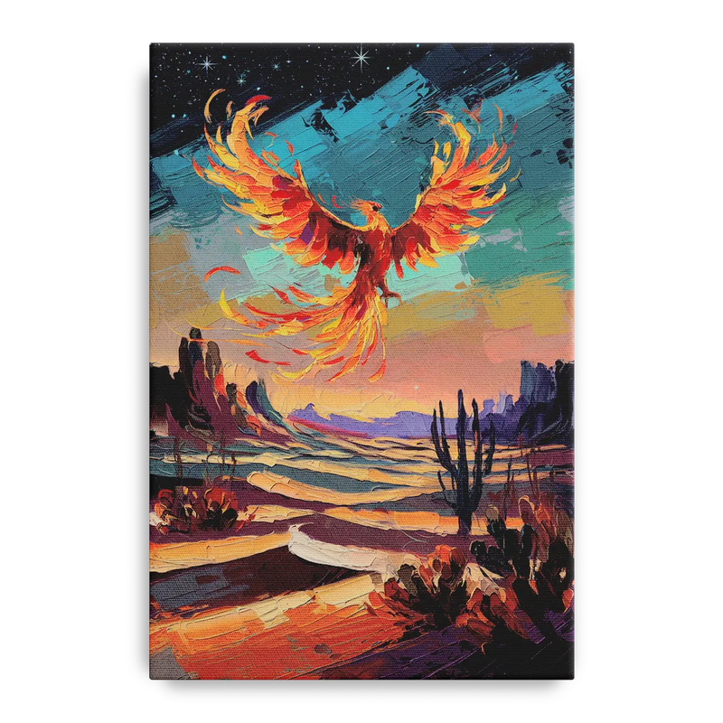 Phoenix Rising Desert Colors Front - Canvas Wall Art