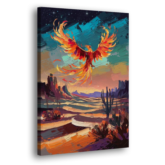 Phoenix Rising Desert Colors Side - Canvas Wall Art