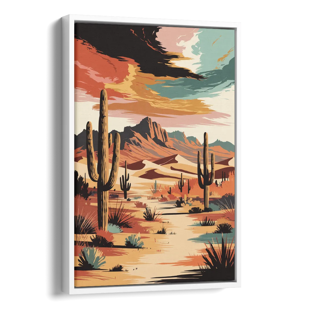 Phoenix Scenic Desert Beauty Side - White Canvas Wall Art
