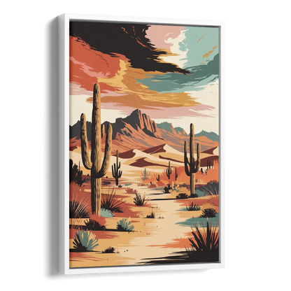 Phoenix Scenic Desert Beauty Side - White Canvas Wall Art