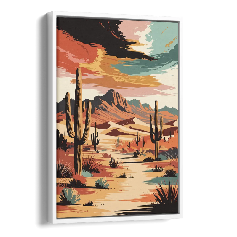 Phoenix Scenic Desert Beauty Side - White Canvas Wall Art