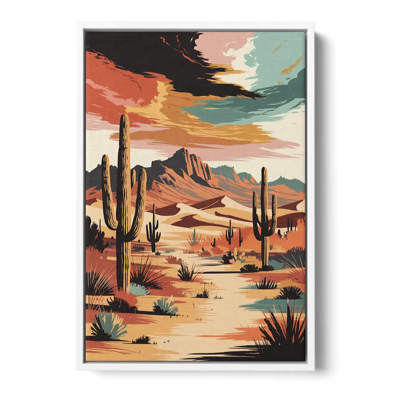 Phoenix Scenic Desert Beauty Front - White Canvas Wall Art