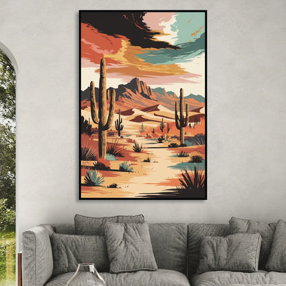 Phoenix Scenic Desert Beauty Sitting Room - Black Canvas Wall Art