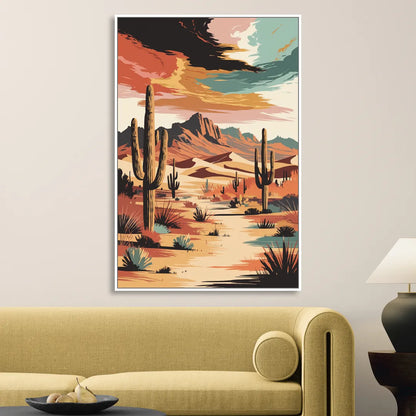 Phoenix Scenic Desert Beauty Sitting Room - White Canvas Wall Art