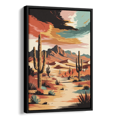 Phoenix Scenic Desert Beauty Side - Black Canvas Wall Art