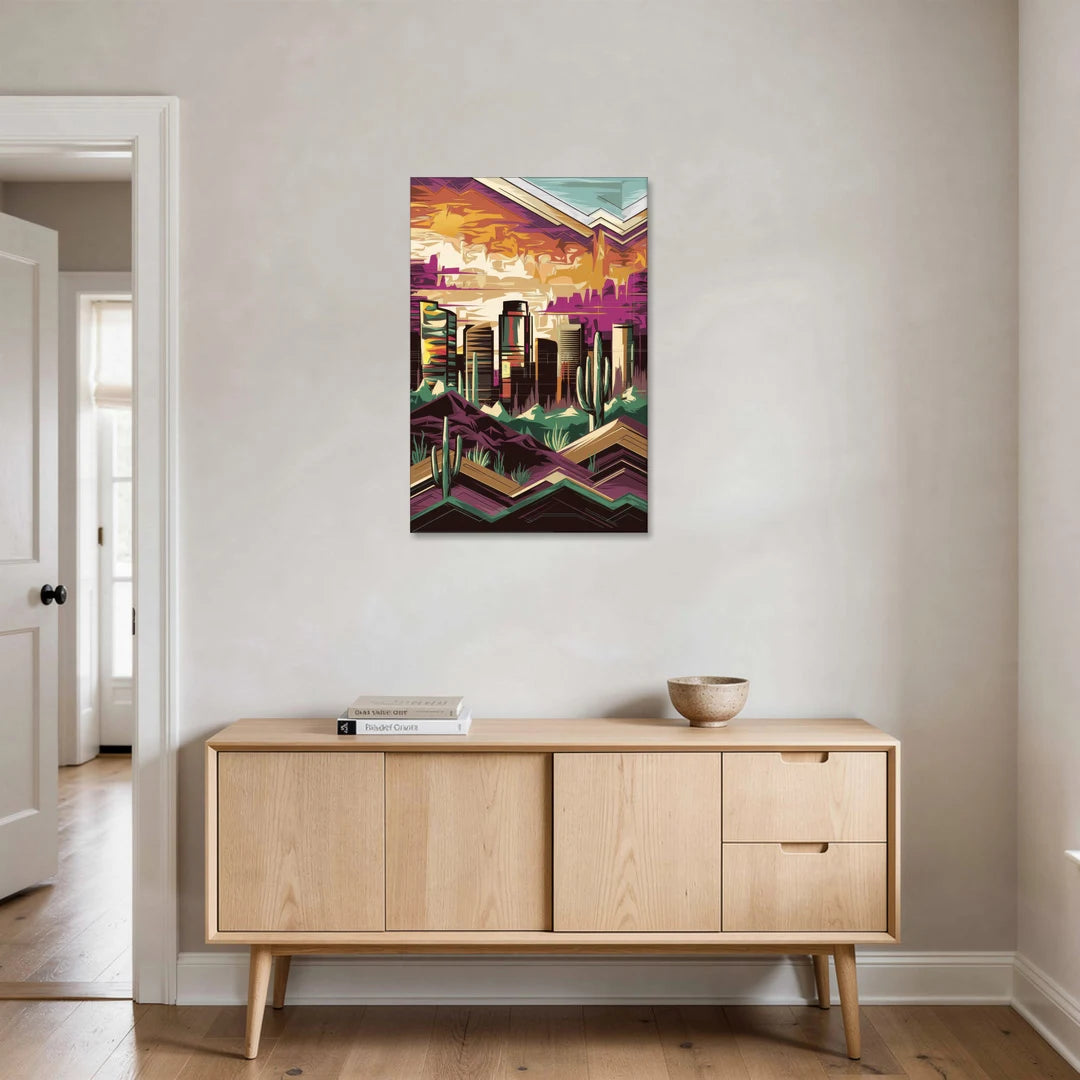 Phoenix Skyline at Sunset - Canvas Wall Art - Coffee Table - 24x36