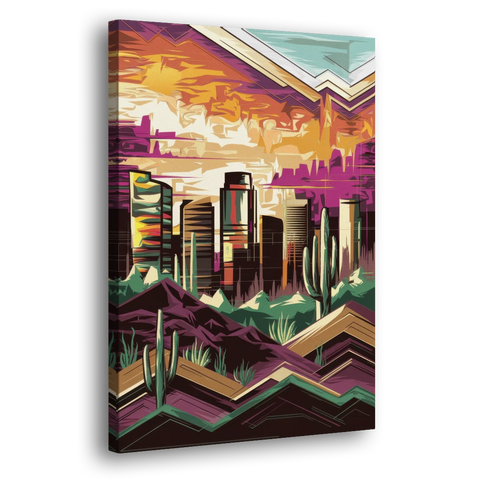 Phoenix Skyline at Sunset - Canvas Wall Art - Side