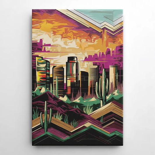 Phoenix Skyline at Sunset - Canvas Wall Art