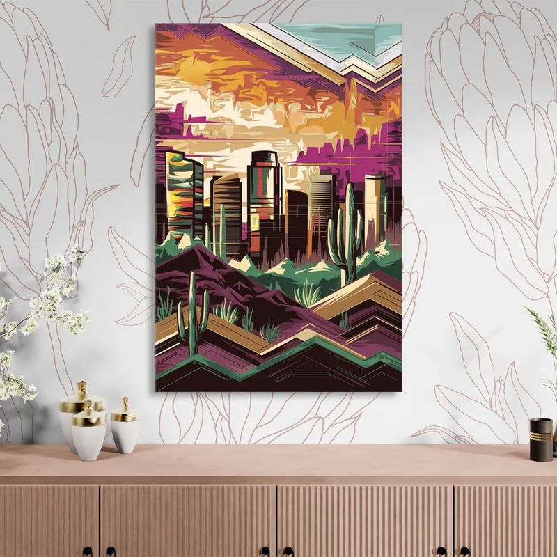 Phoenix Skyline at Sunset Sitting Room - Canvas Wall Art