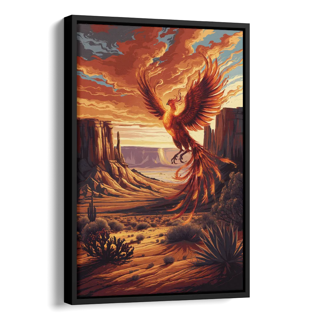 Phoenix Southwest Charm Side - Black Canvas Wall Art