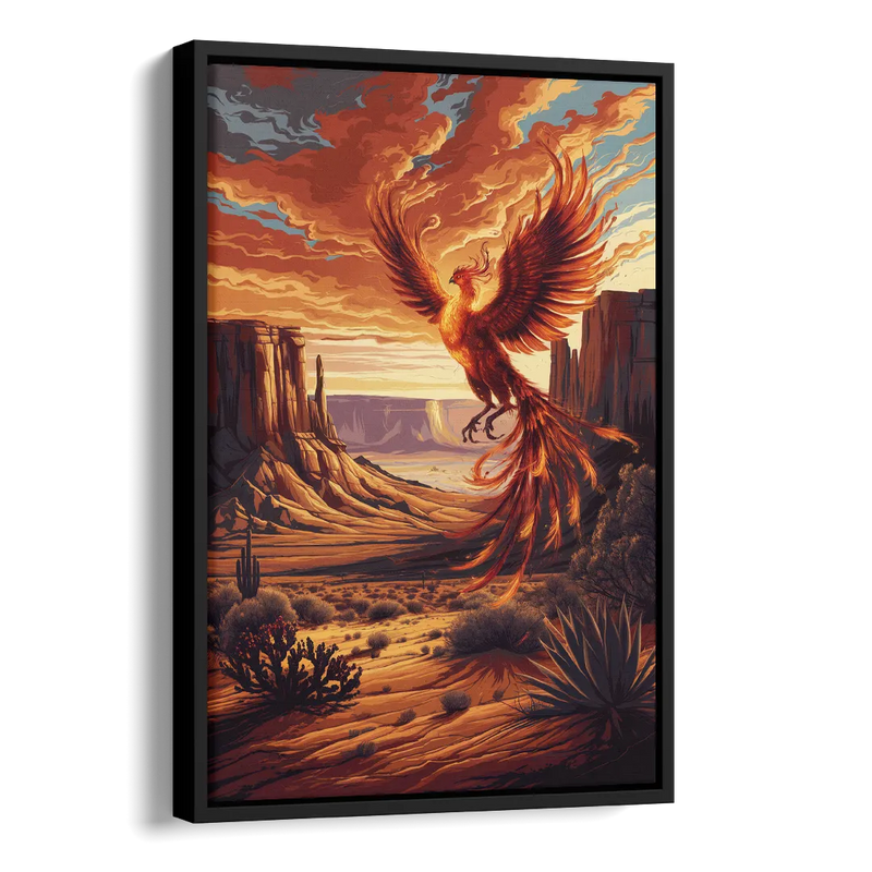 Phoenix Southwest Charm Side - Black Canvas Wall Art