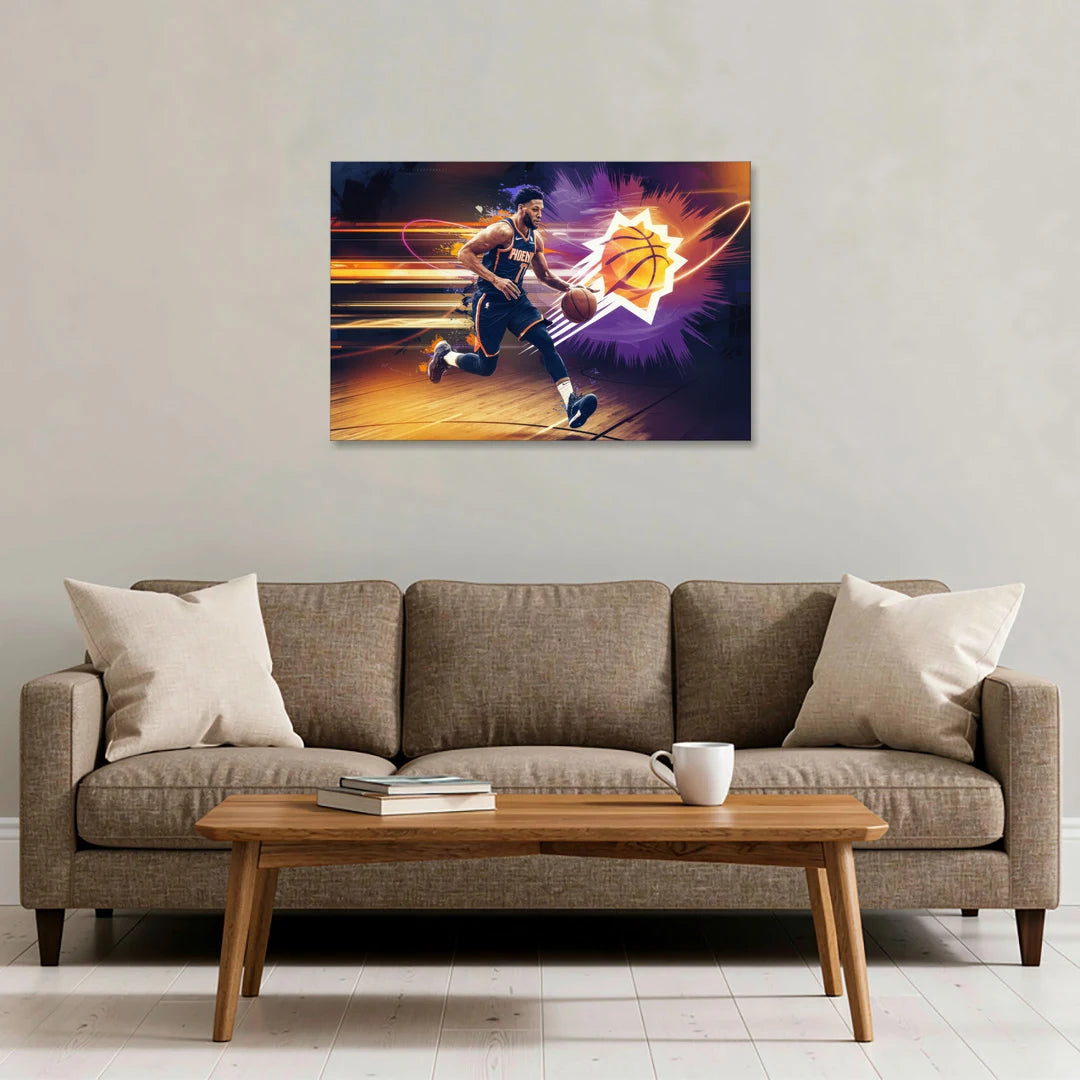 Phoenix Suns Basketball Spirit - Canvas Wall Art - Sofa - 36x24
