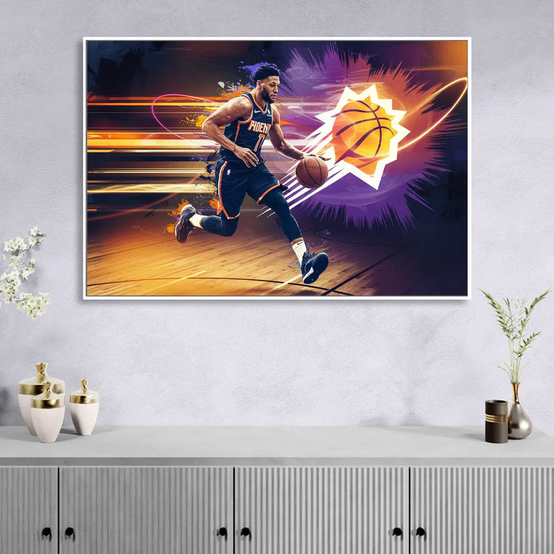 Phoenix Suns Basketball Spirit Sitting Room - White Canvas Wall Art