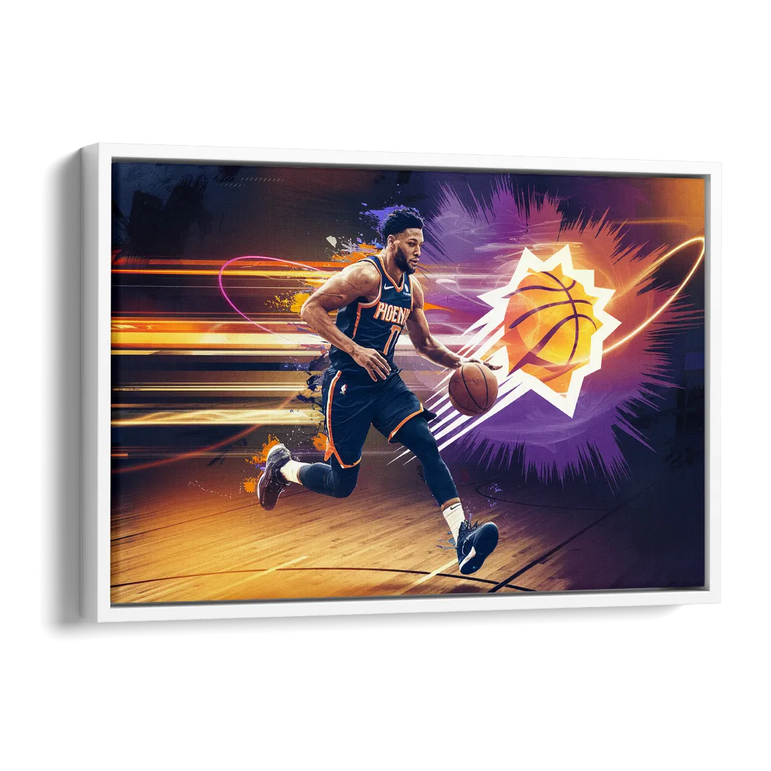 Phoenix Suns Basketball Spirit Side - White Canvas Wall Art