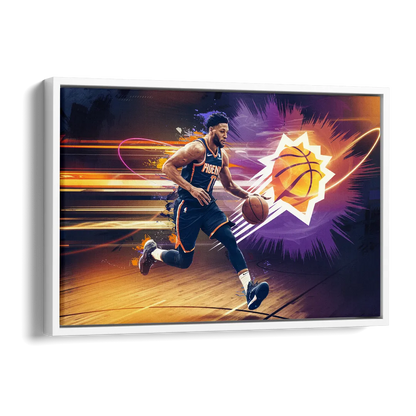 Phoenix Suns Basketball Spirit Side - White Canvas Wall Art