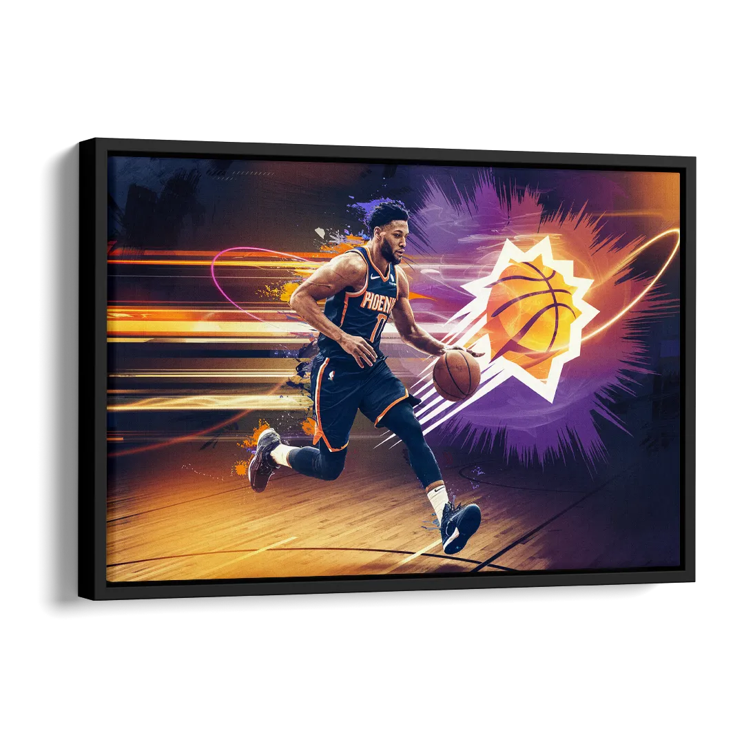 Phoenix Suns Basketball Spirit Side - Black Canvas Wall Art