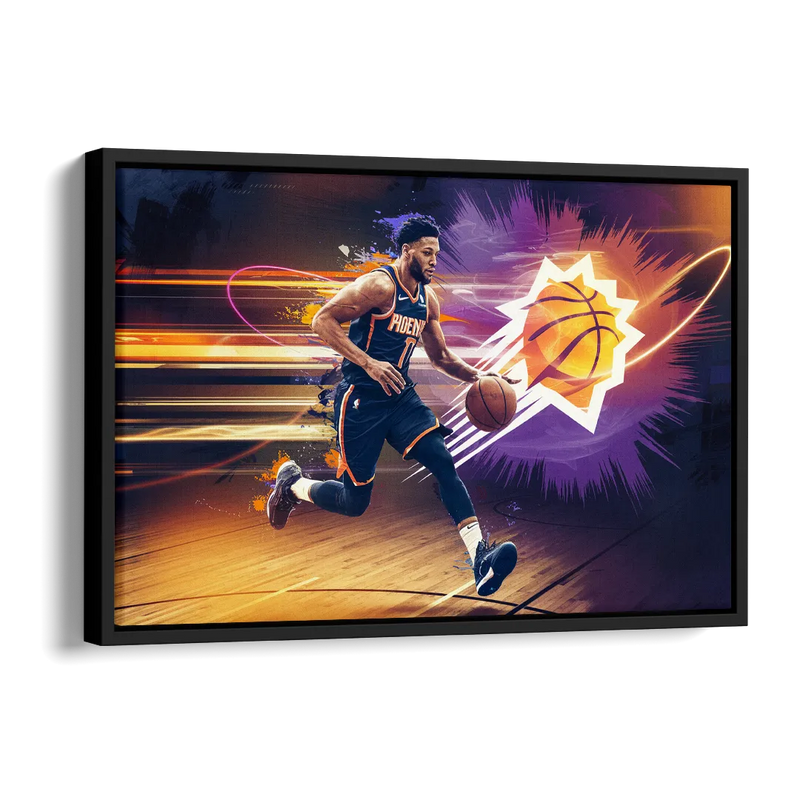 Phoenix Suns Basketball Spirit Side - Black Canvas Wall Art
