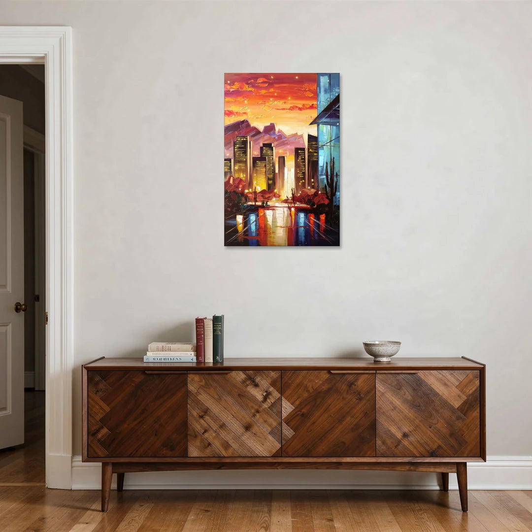 Phoenix Sunsets Over the City - Canvas Wall Art - Coffee Table - 24x36