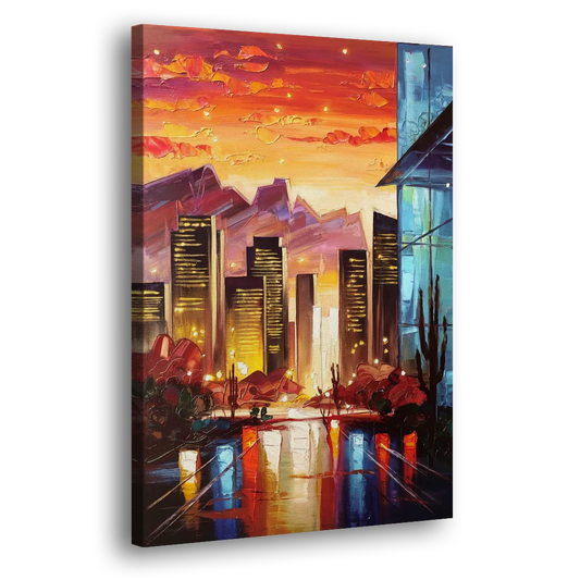 Phoenix Sunsets Over the City Side - Canvas Wall Art