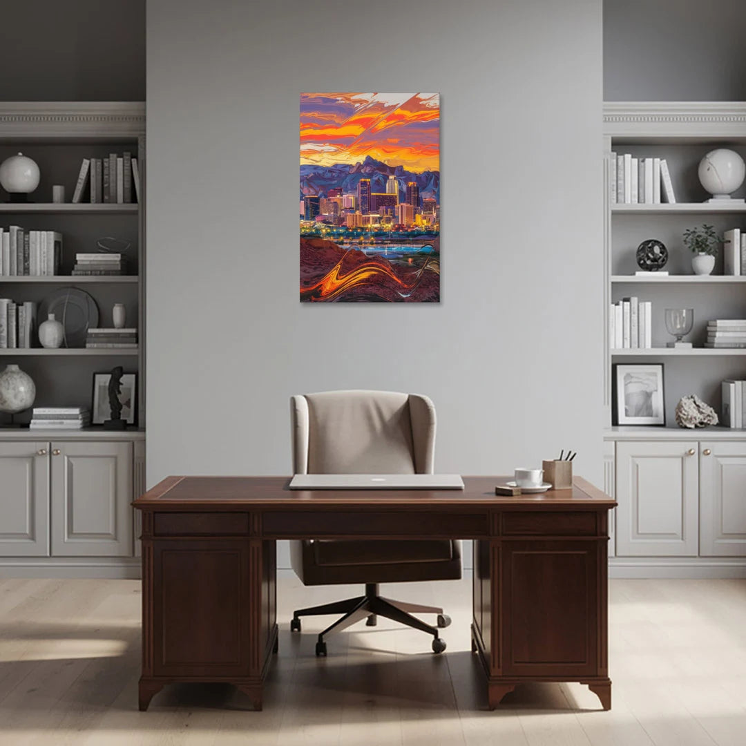 Phoenix Vibrant City Life - Canvas Wall Art - Office - 24x36
