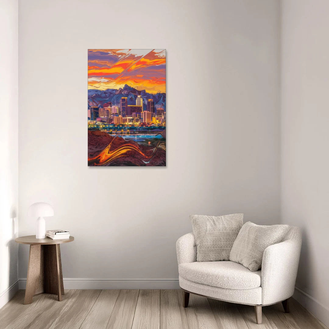 Phoenix Vibrant City Life - Canvas Wall Art - Sofa - 24x36