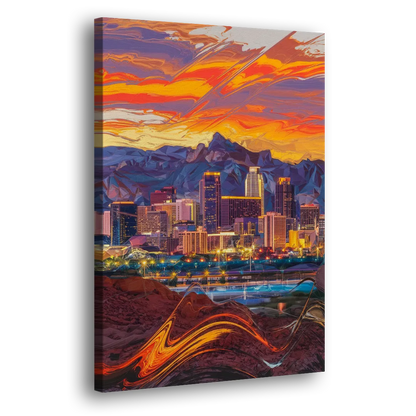 Phoenix Vibrant City Life Side - Canvas Wall Art