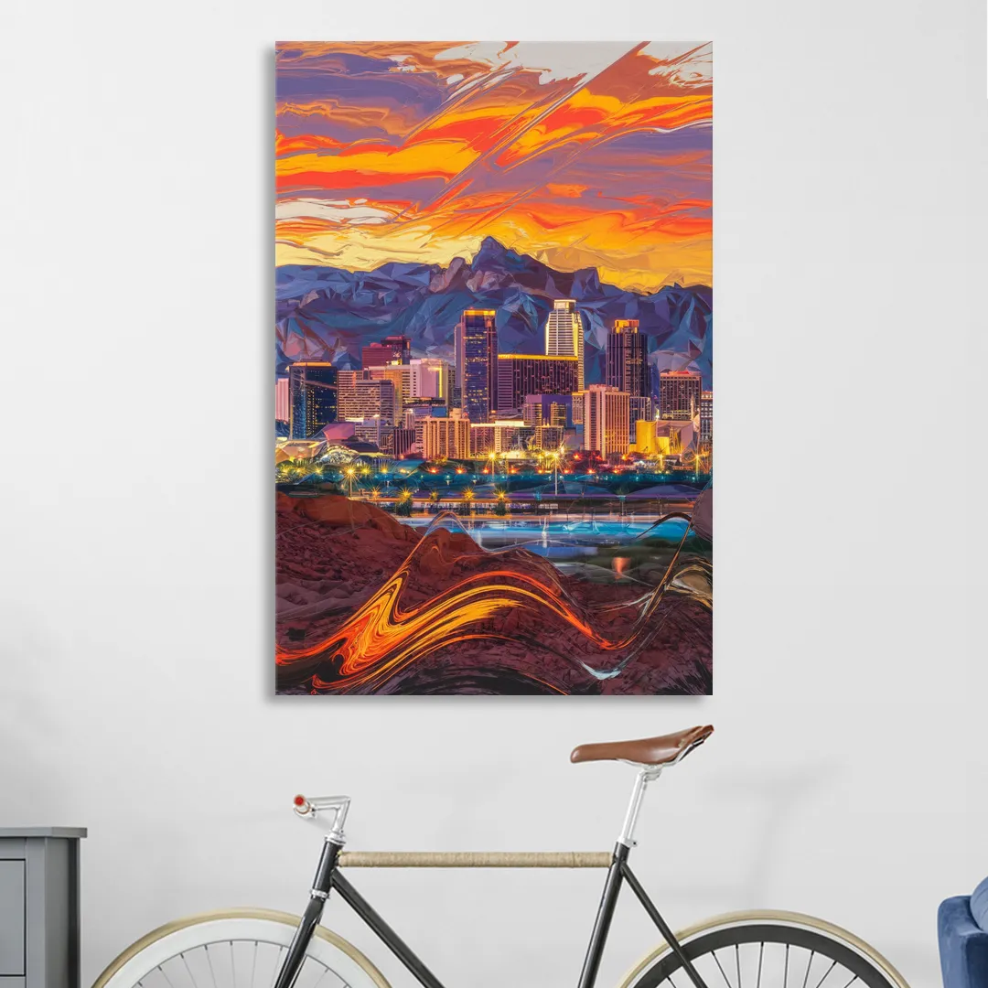 Phoenix Vibrant City Life Sitting Room - Canvas Wall Art
