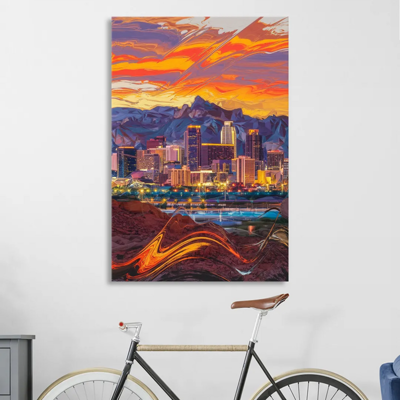 Phoenix Vibrant City Life Sitting Room - Canvas Wall Art