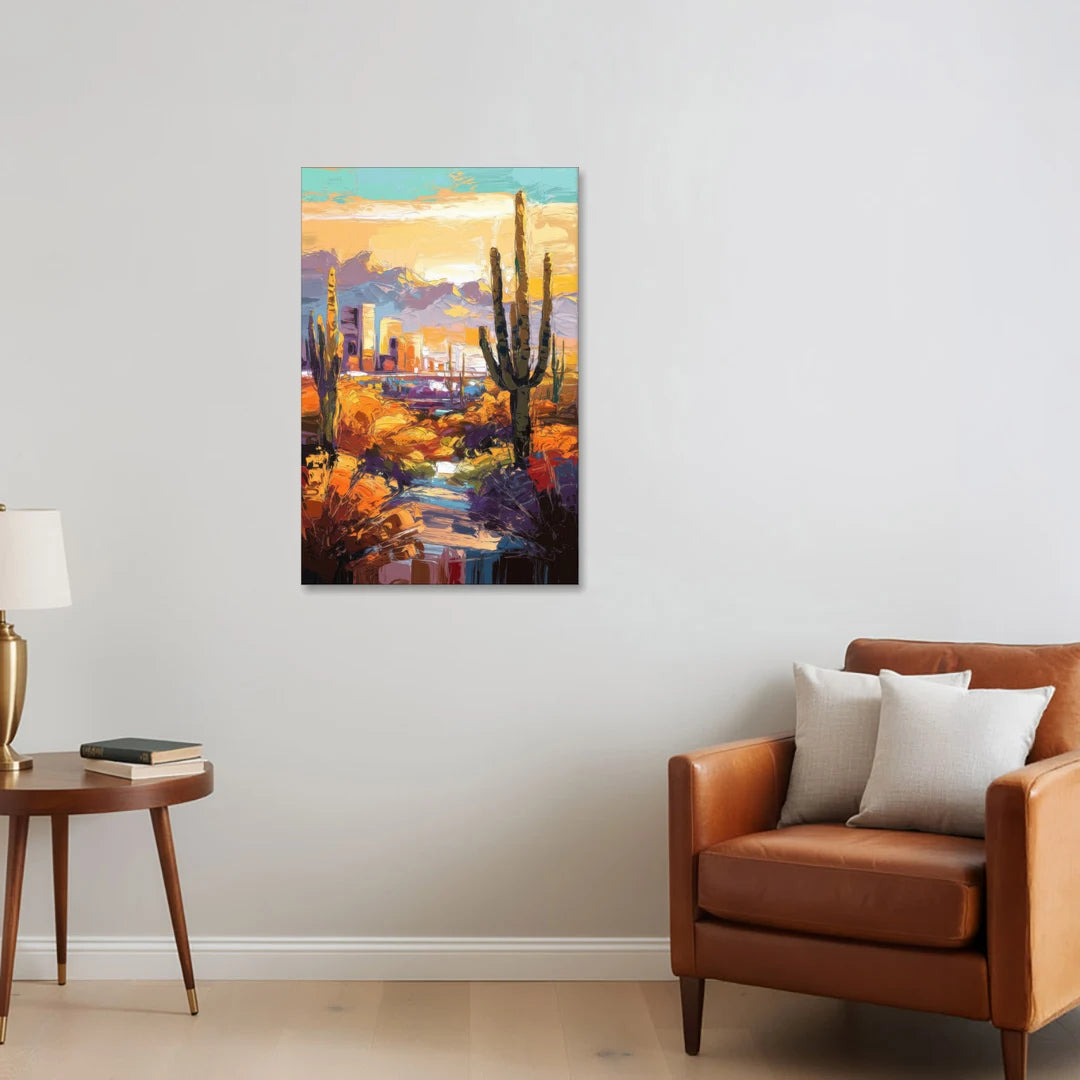 Phoenix Vibrant Urban Desert - Canvas Wall Art - Sofa - 24x36