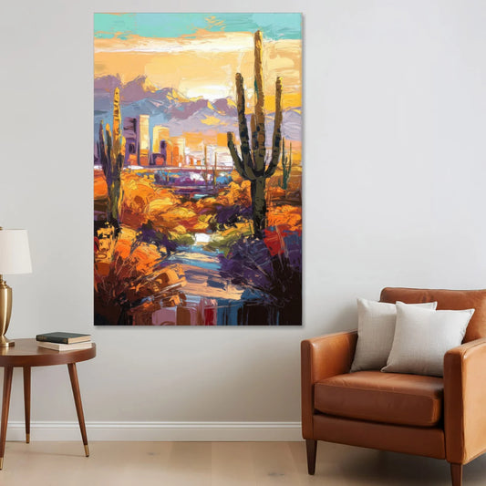 Phoenix Vibrant Urban Desert - Canvas Wall Art - Sofa - 40x60