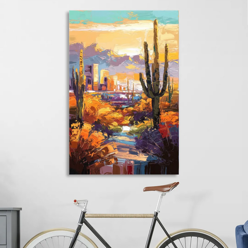 Phoenix Vibrant Urban Desert Living Room - Canvas Wall Art