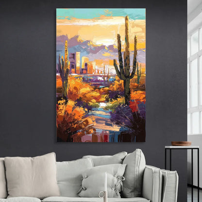 Phoenix Vibrant Urban Desert Sitting Room - Canvas Wall Art
