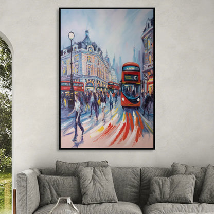 Piccadilly Vibe Living Room - Black Canvas Wall Art