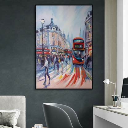 Piccadilly Vibe Sitting Room - Black Canvas Wall Art