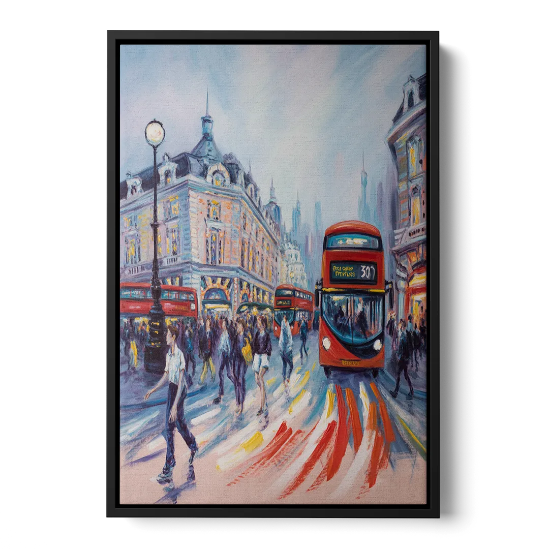 Piccadilly Vibe Front - Black Canvas Wall Art