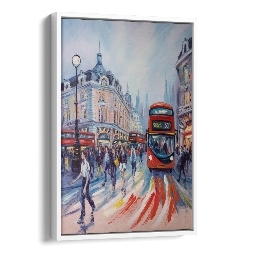Piccadilly Vibe Side - White Canvas Wall Art