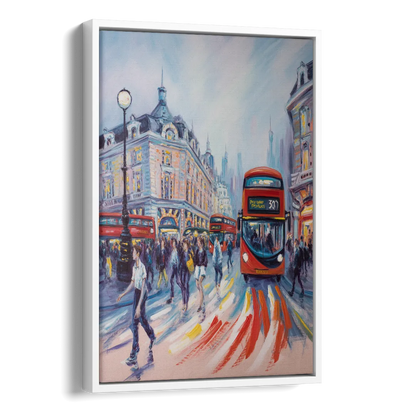 Piccadilly Vibe Side - White Canvas Wall Art