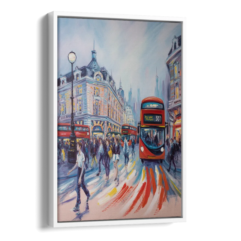 Piccadilly Vibe Side - White Canvas Wall Art