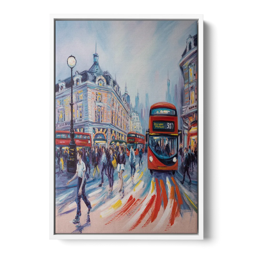 Piccadilly Vibe Front - White Canvas Wall Art