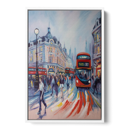 Piccadilly Vibe Front - White Canvas Wall Art