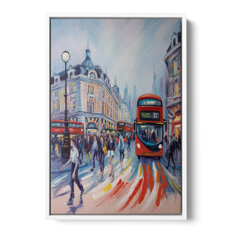 Piccadilly Vibe Front - White Canvas Wall Art