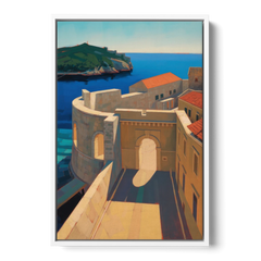 Pile Gate Majesty - White Framed Canvas Wall Art - Front
