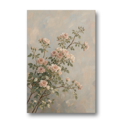 Pink Floral Canvas Art of Rambling Rose Canes - Canvas Wall Art - Front