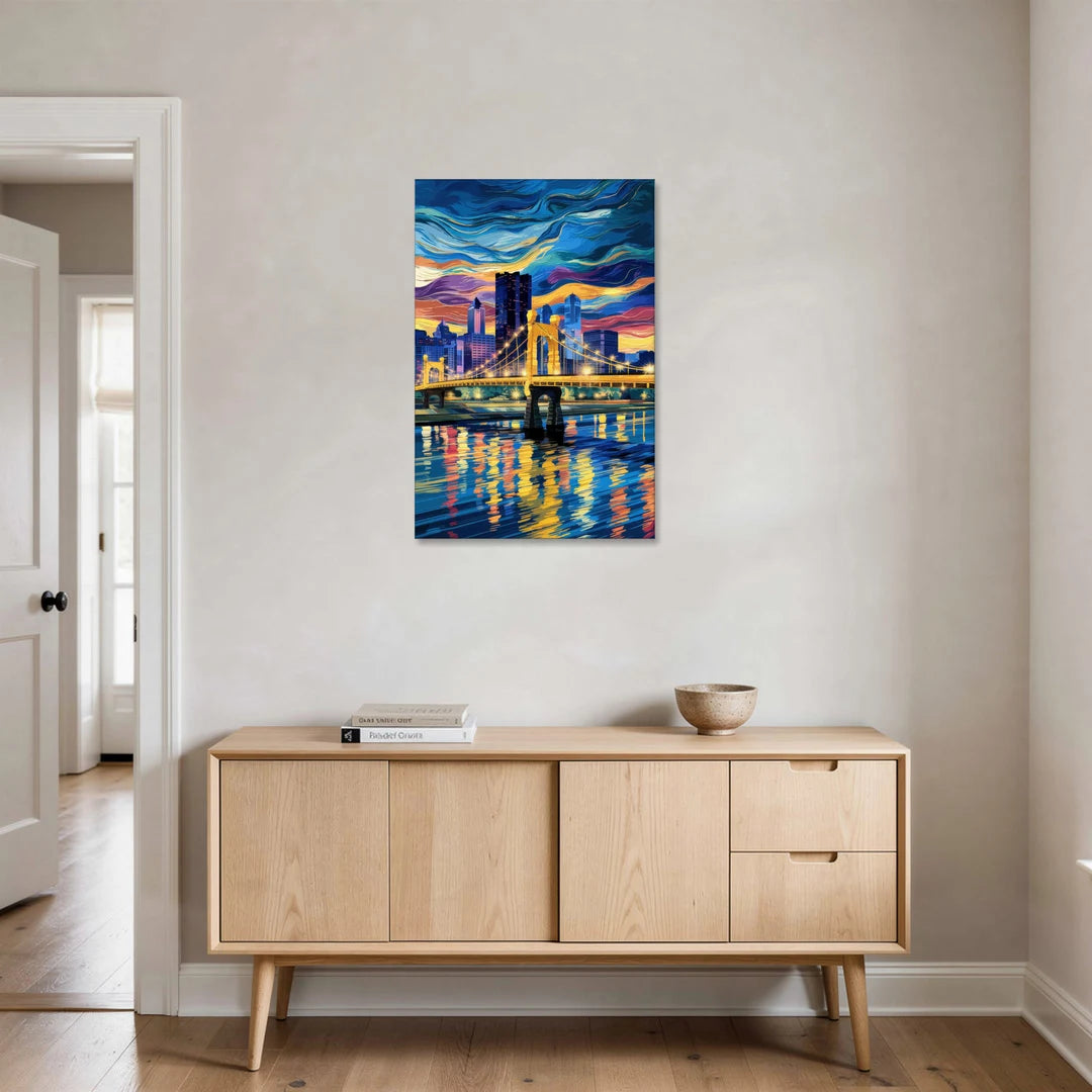 Pittsburgh Architectural Charm - Canvas Wall Art - Coffee Table - 24x36