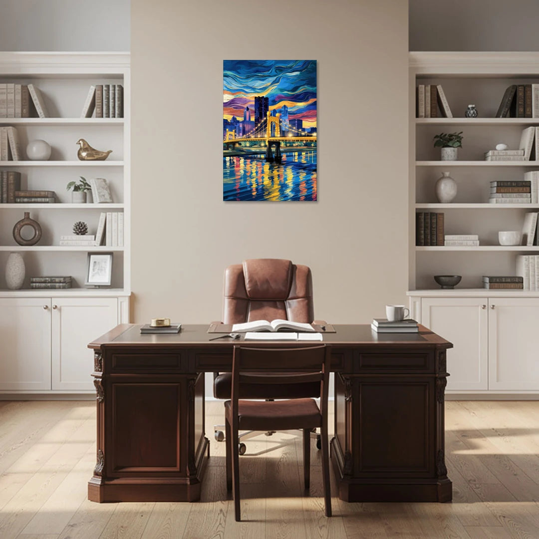 Pittsburgh Architectural Charm - Canvas Wall Art - Office - 24x36