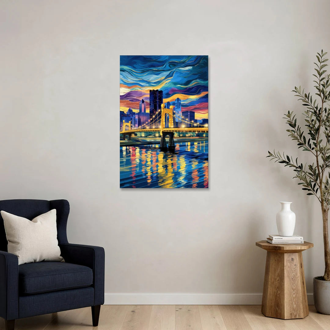 Pittsburgh Architectural Charm - Canvas Wall Art - Sofa - 24x36