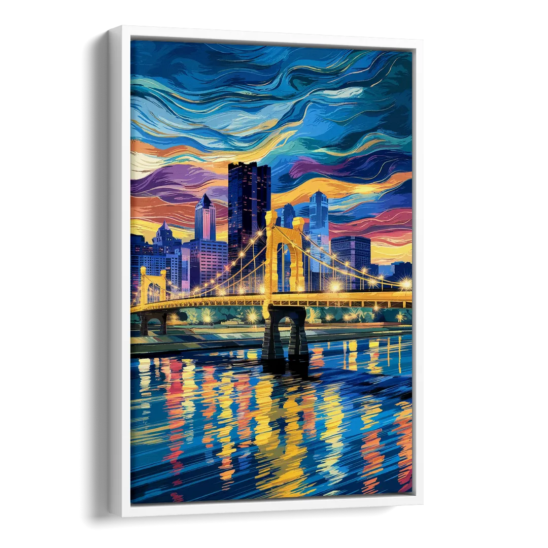 Pittsburgh Architectural Charm Side - White Canvas Wall Art