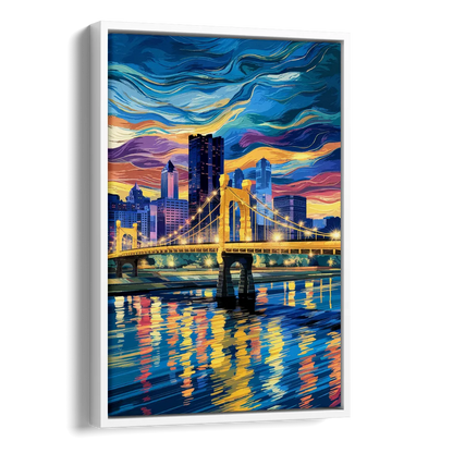 Pittsburgh Architectural Charm Side - White Canvas Wall Art